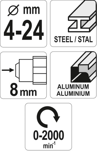 KROKOVAČ YATO 4-24MM NA KOV PRE VŔTAČKU