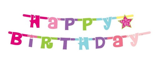 Papierové taniere Happy Birthday (ružové) 18 cm, 6 ks.