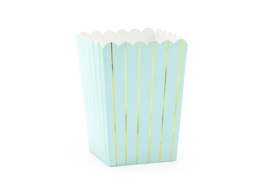 POPCORN BOX Blue Stripes 6 ks PARTYDECO
