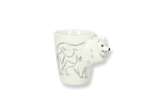3D PSA hrnček veľký - RUČNE MAĽOVANÝ - PORCELÁN