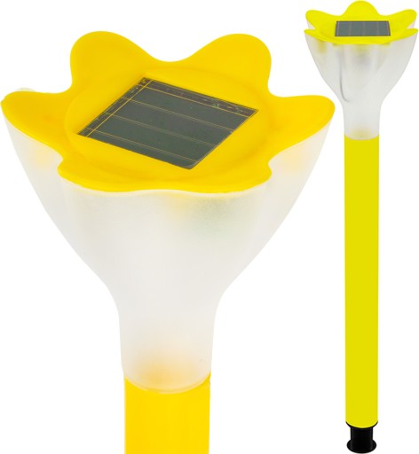 SOLÁRNE LED KVETINÁ ZÁHRADNÁ LAMPA, KVETOVÁ, ŽLTÁ, ZAHRNUTÁ, DEKORATÍVNY ŠÍP