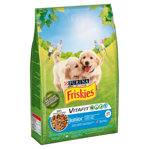 FRISKIES JUNIOR Kuracie mäso, mlieko a zelenina 500g