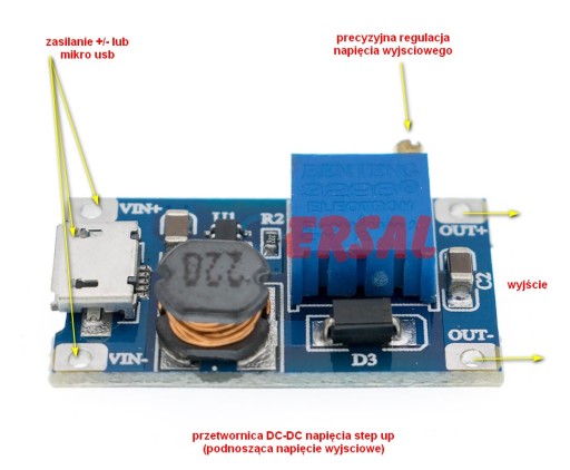 STEP UP CONVERTER 5V - 28V DC 2A MT3608