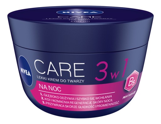 NIVEA Care nočný krém na tvár 3v1 100ml