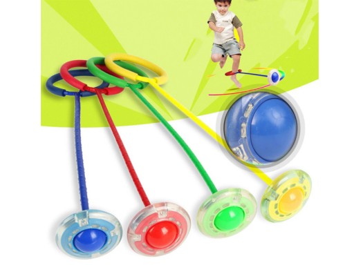 Svietiace švihadlo na nohy s krúžkom HULA HOP hula hoop skipper RÔZNE FARBY