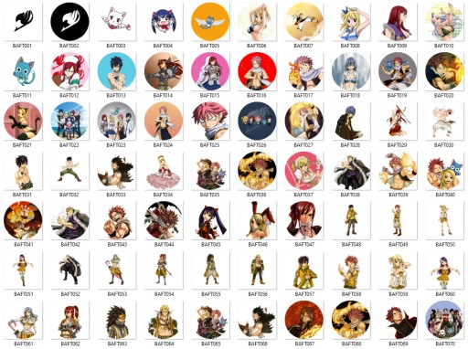 Manga Anime Fairy Tail Pins VEĽKÝ VÝBER