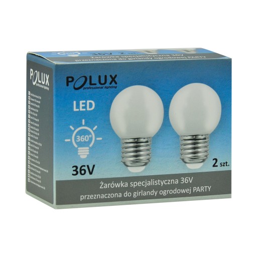 2x LED žiarovka G45 GUĽOVÁ BIELA pre Garland 36V