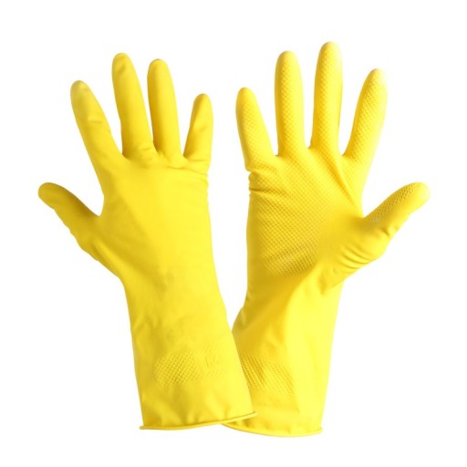 EKONOMICKÉ LATEXOVÉ RUKAVICE, ŽLTÉ, KARTA, 9, CE, L