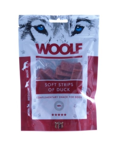 WOOLF prírodná pochúťka dlhé sendviče s kačicou a treskou 100g