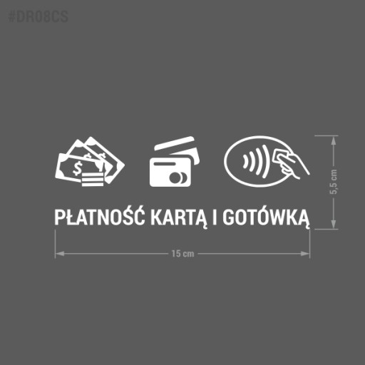 Platba kartou a hotovosťou - nálepka 5,5x15