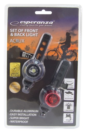 LED BICYKLOVÉ SVETLO PRE SADA PREDNÝCH A ZADNÝCH ACRUX