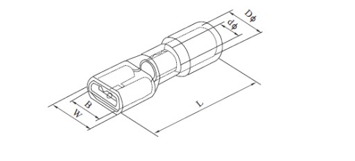 IZOLOVANÝ KONEKTOR PLNÝ SAMICE ČERVENÝ 6,4mm 100 KS