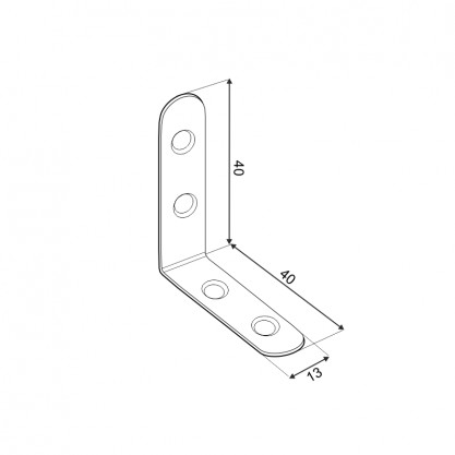 FKW40 nábytok MONTÁŽ uholník 40x40x13x2mm 4ks