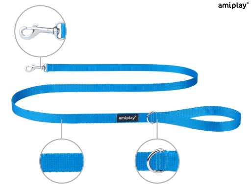 amiplay Klasické vodítko Basic 150 cm S Modré