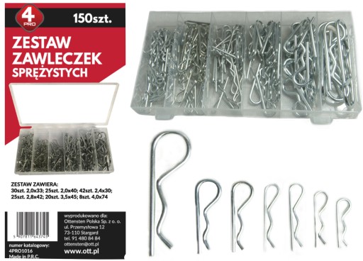 PRUŽINKY SADA KOLÍKOV DIELENSKÝ ŠTANDARD RÔZNE 150-EL