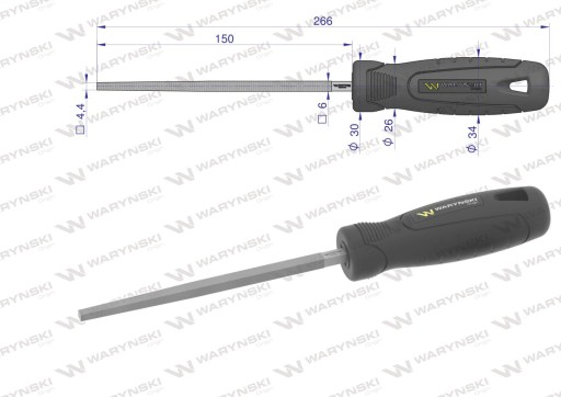 Štvorcový pilník 150 mm WARYŃSKI