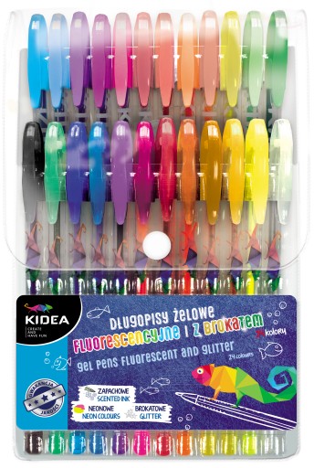 KIEDA GUĽOVKOVÉ PERÁ SCHOOL trblietavé fluo 24 FARIEB sada