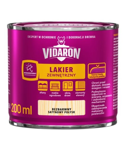 VIDARON VONKAJŠÍ LAK 0,2L SATÉNOVÝ LESK