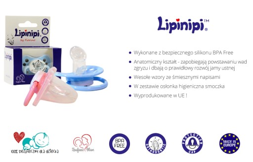 Lipinipi ukľudňujúci cumlík FUNNY TITULKY 0-6m