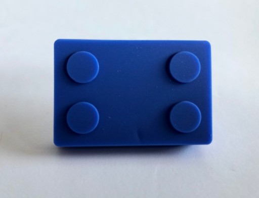 Detský silikónový nábytkový gombík BLUE BRICK