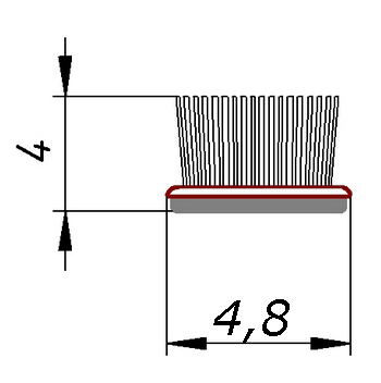 Kefa na usmerňovanie prachu ČIERNA 4,8x4 mm 10 m