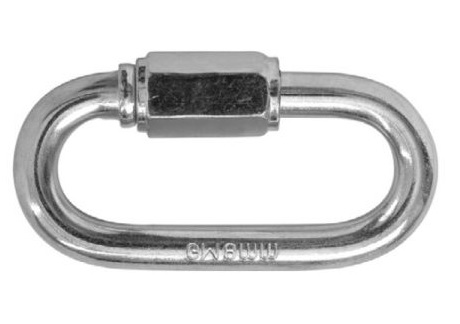 Pozinkovaný skrutkový článok, karabina, 8 mm konektor