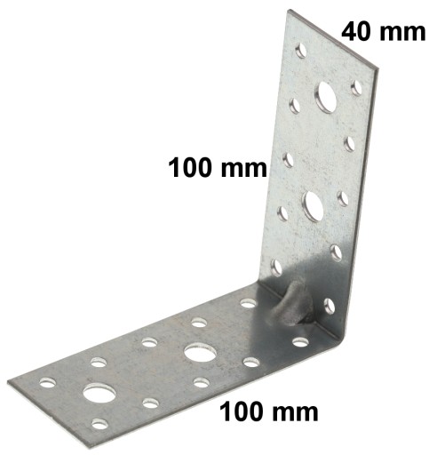 TESÁRSKY UHOL 100x100x40 mm VYZTUŽENÝ
