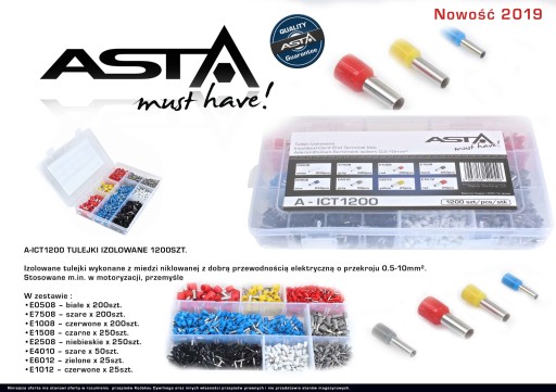 IZOLOVANÝ RUKÁV 1,0 mm² – 100 KS. ASTA A-RE1008