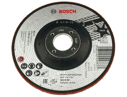 KORUNDOVÝ KOTOUČ BOSCH na brúsenie. oceľ 125/3,0mm