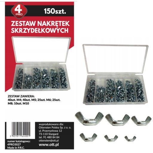 KRÍDLOVÁ MATICA Krídlové matice 150ks M4-M10 6-9,5mm