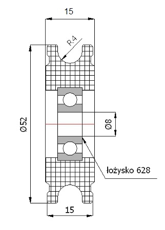 fi 52 VALCOV NA 8 mm KÁBLOVÉ BLOKOVANIE VALEC FI 8