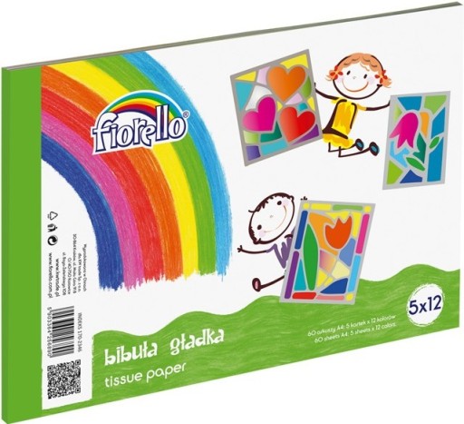 FIORELLO hodvábny papier A4 hladký 5x12 ks 60 listov
