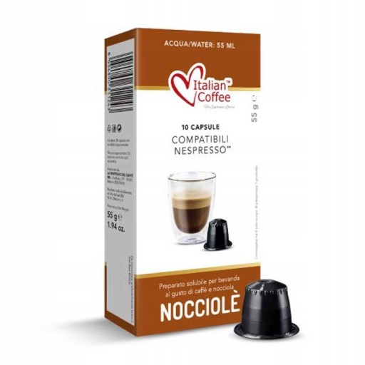 Kapsule pre Nespresso Italian Coffee Nocciole, oriešková príchuť, 10 ks