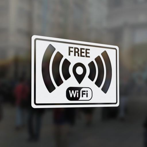 Wi-Fi zdarma - nálepka 10x15 - bar, reštaurácia