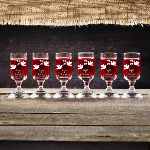 GLASS gravírované poháre na vodku, 20 ml