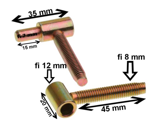 SKRUTKOVANÝ DVEROVÝ OKENNÝ PÁN 40 fi 12 mm M8
