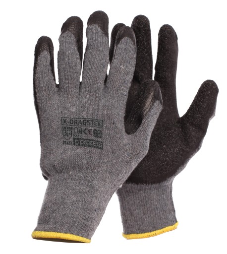 Pracovné rukavice X-DRAGSTER Latex/Polyester Odolnosť 2-1-4-3 EN-388 9