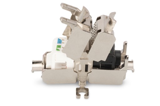 Adaptér barel konektora cat.6a RJ45 STP FTP obrazovka
