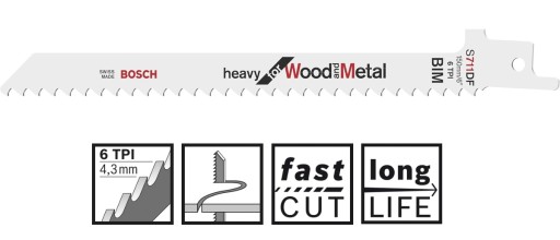 BOSCH PÍLOVÝ LIST S 711 DF DREVENÝ A KOVOVÝ 150mm