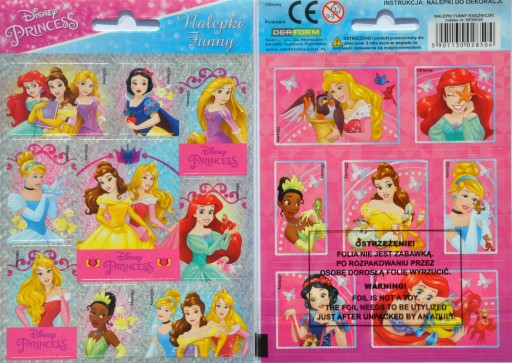 DERFORM DISNEY NÁLEPKY PRE DETI PRINCEZNÉ