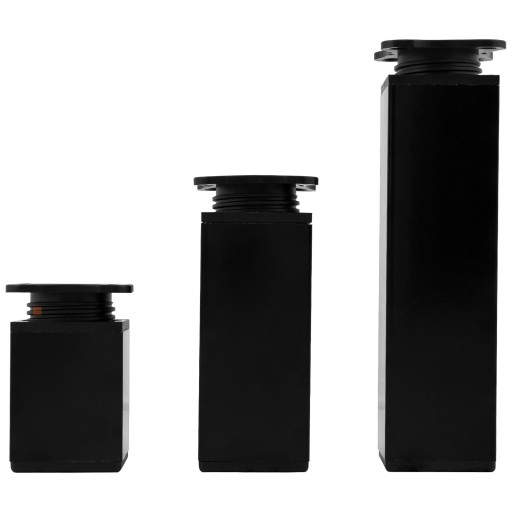 Noha Štvorcová nábytková noha 40x40 H-70 hliník čierna +20mm úprava