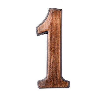 Číslo 1, samolepiace, 5 cm, patinovaná mosadz