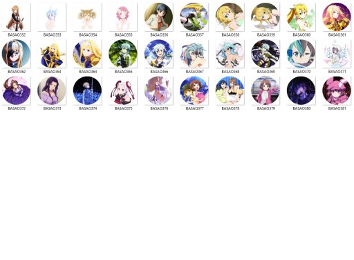 Manga Anime Sword Art Online Pins VEĽKÝ VÝBER