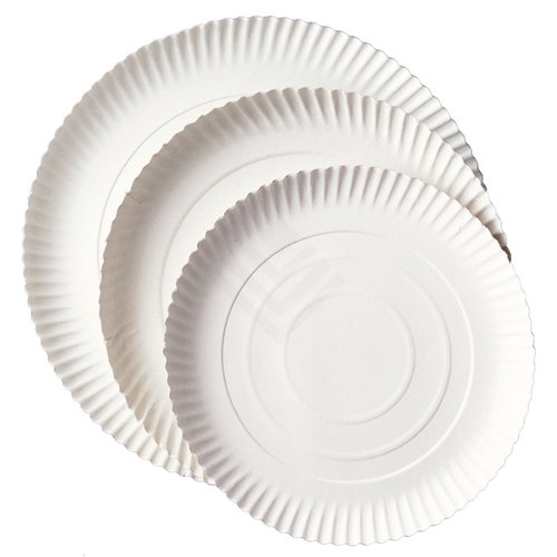 Biele papierové taniere, jednorázové dezertné taniere, 18 cm - 100 ks.
