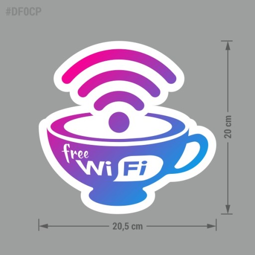 Bezplatné Wi-Fi - Bezplatné Wi-Fi - nálepka 20,5 x 20