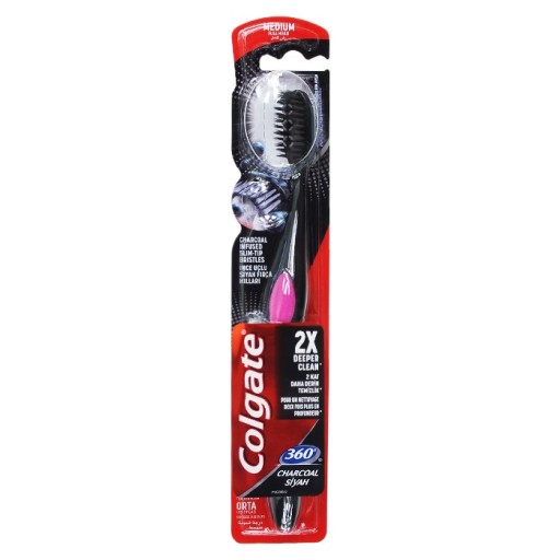 Klasická čierna zubná kefka Colgate 360