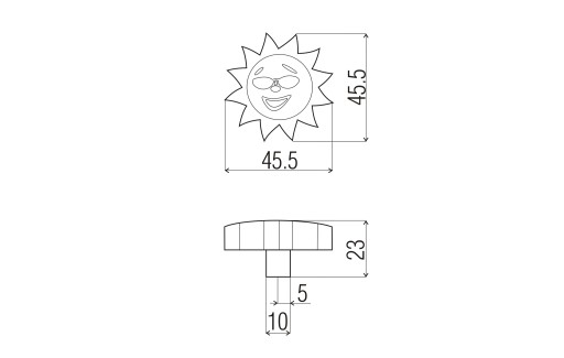 Detský silikónový nábytkový gombík 20 SUN
