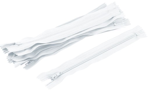 Zips na nohavičky s OTVORNÝM BLOKOM 2 ks 18 cm BIELY