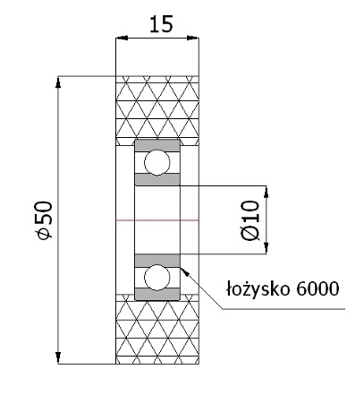 FI 50 POLYURETÁNOVÝ VALEC FI 10 VALEC ŠÍR 15 mm