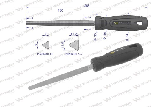 Trojhranný pilník 150 mm WARYŃSKI